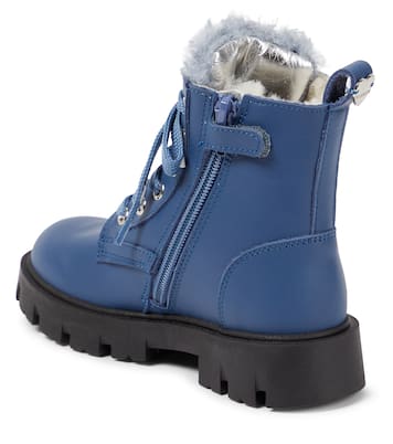 Shearling-lined leather ankle boots | Monnalisa