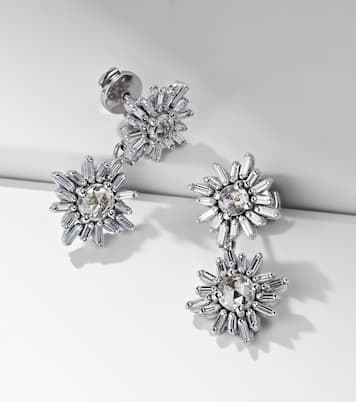 أقراط للأذن من الذهب الأبيض 18 قيراط مع ألماس  | Suzanne Kalan