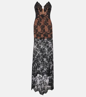 Embellished sheer lace gown | Self-Portrait