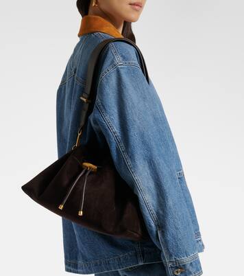 Bon Bon Small suede bucket bag | Jimmy Choo