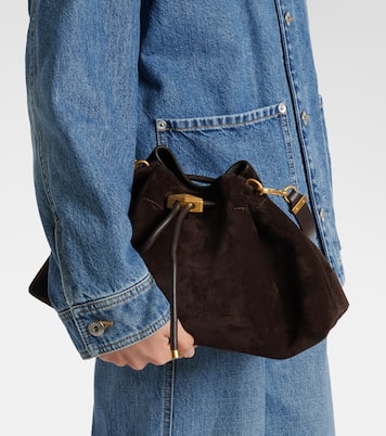 Bon Bon Small suede bucket bag | Jimmy Choo