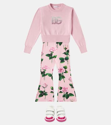 Logo embellished cotton sweater | Dolce&Gabbana Kids