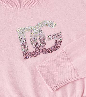 Logo embellished cotton sweater | Dolce&Gabbana Kids