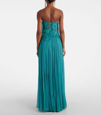 Adamaris embellished silk-blend chiffon gown | Costarellos