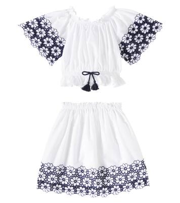 Floral cotton top and skirt set | Patachou