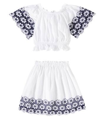 Floral cotton top and skirt set | Patachou