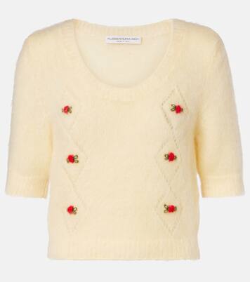 Pull brodé en mohair mélangé | Alessandra Rich
