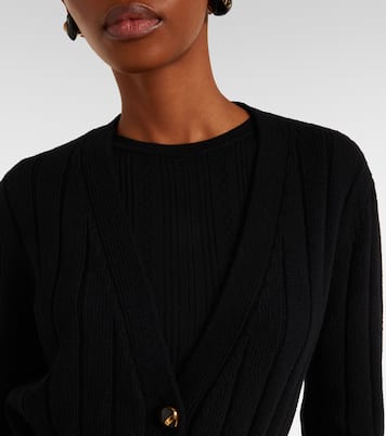 Feather-trimmed virgin wool cardigan | Valentino