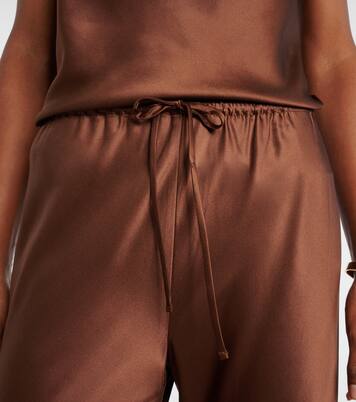 Pantalon droit Billie en soie mélangée | Veronica Beard