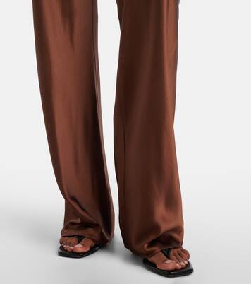 Pantalon droit Billie en soie mélangée | Veronica Beard