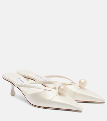 Bridal Sana 50 embellished satin mules | Jimmy Choo