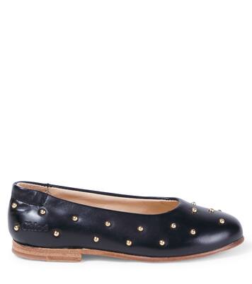 Embellished leather ballet flats | Chloé Kids