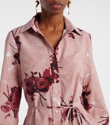 Floral cotton poplin shirt dress | Erdem