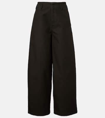 High-rise cotton twill wide-leg pants | Lemaire