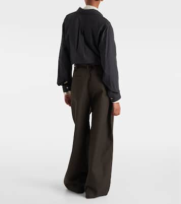 High-rise cotton twill wide-leg pants | Lemaire