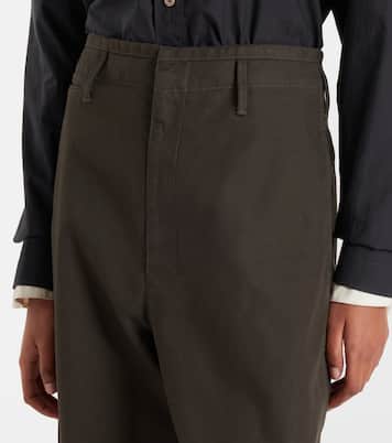 High-rise cotton twill wide-leg pants | Lemaire