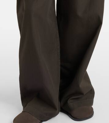High-rise cotton twill wide-leg pants | Lemaire