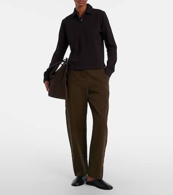 Pantalon barrel Chloe à taille haute en coton | Leset