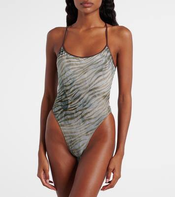 Zebra-print bodysuit | Jacques Wei