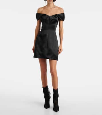 Off-shoulder satin minidress | McQueen