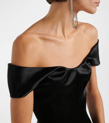 Off-shoulder satin minidress | McQueen