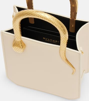 Serpentine Small embellished  leather tote bag | Bvlgari