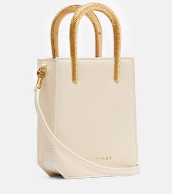 Serpentine Small embellished  leather tote bag | Bvlgari