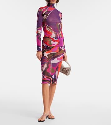 Orchidee mesh pencil skirt | Pucci
