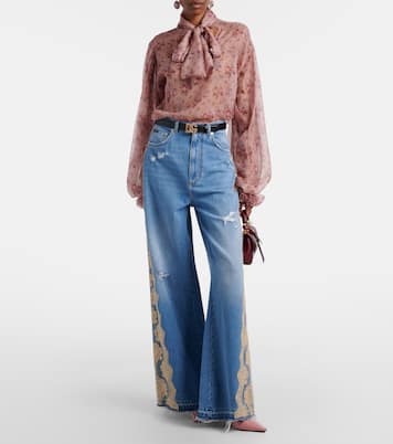 Wide-Leg Jeans mit Spitze | Dolce&Gabbana
