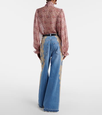 Wide-Leg Jeans mit Spitze | Dolce&Gabbana