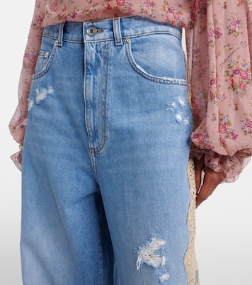 Wide-Leg Jeans mit Spitze | Dolce&Gabbana