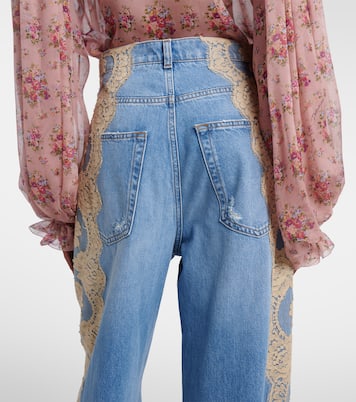 Wide-Leg Jeans mit Spitze | Dolce&Gabbana
