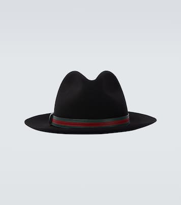 Chapeau panama Web Stripe en laine | Gucci
