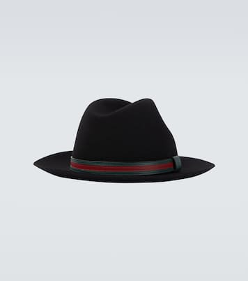 Chapeau panama Web Stripe en laine | Gucci