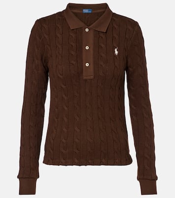Cable-knit cotton polo sweater | Polo Ralph Lauren
