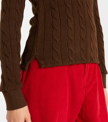 Cable-knit cotton polo sweater | Polo Ralph Lauren