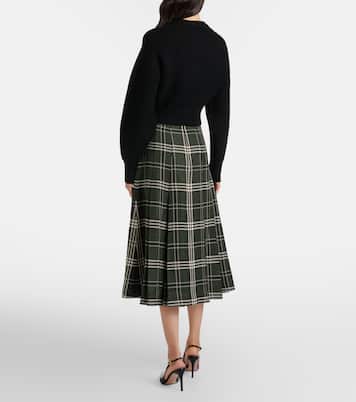 Kensie checked wool-blend midi skirt | Emilia Wickstead