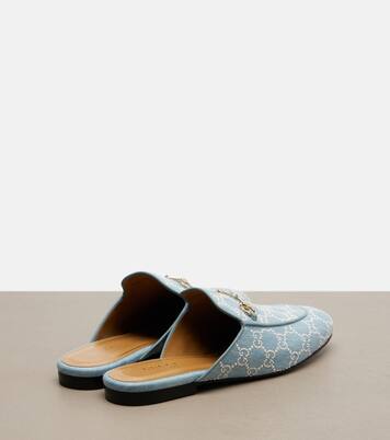 Mules Princetown Horsebit in denim GG   | Gucci