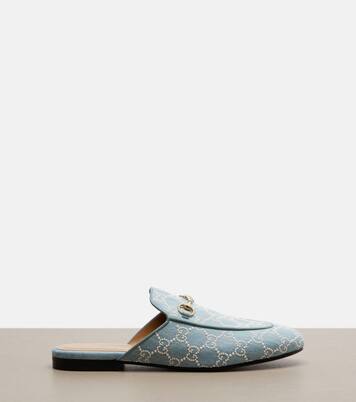 Mules Princetown Horsebit in denim GG   | Gucci
