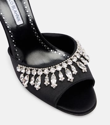 Tulimu 70 embellished satin mules | Manolo Blahnik