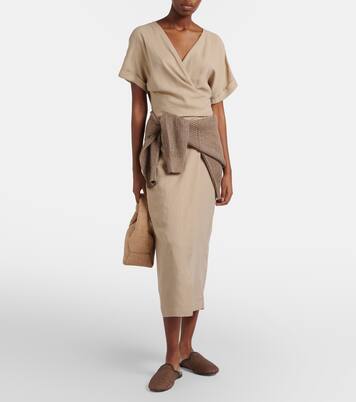 드레이프 랩 드레스 | Brunello Cucinelli