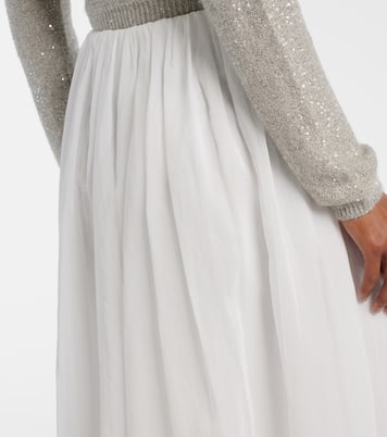 Midirock aus Baumwolle und Tüll | Brunello Cucinelli