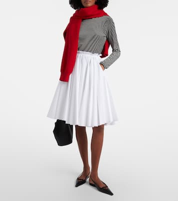 Corolla gathered cotton midi skirt | Ami Paris