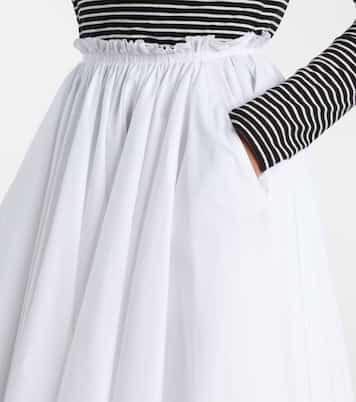 Corolla gathered cotton midi skirt | Ami Paris