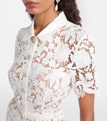 Belted lace shirt dress | Self-Portrait