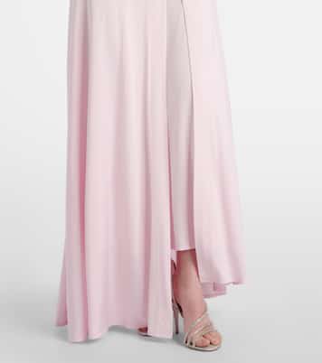 Ruched asymmetric jersey maxi dress | Self-Portrait
