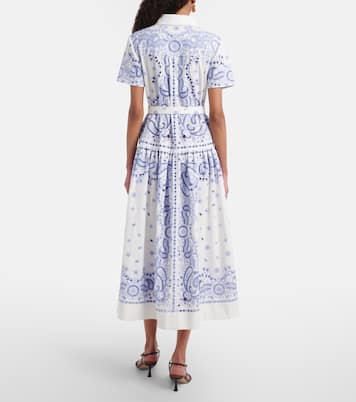 Embroidered paisley cotton midi dress | Self-Portrait