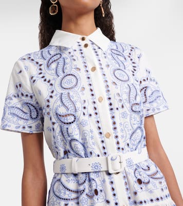 Embroidered paisley cotton midi dress | Self-Portrait