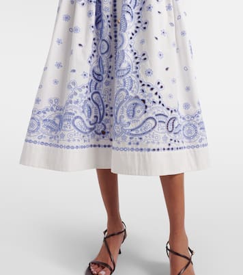Embroidered paisley cotton midi dress | Self-Portrait