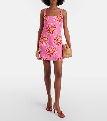 Vestido corto Clara de lino estampado | Cala de la Cruz